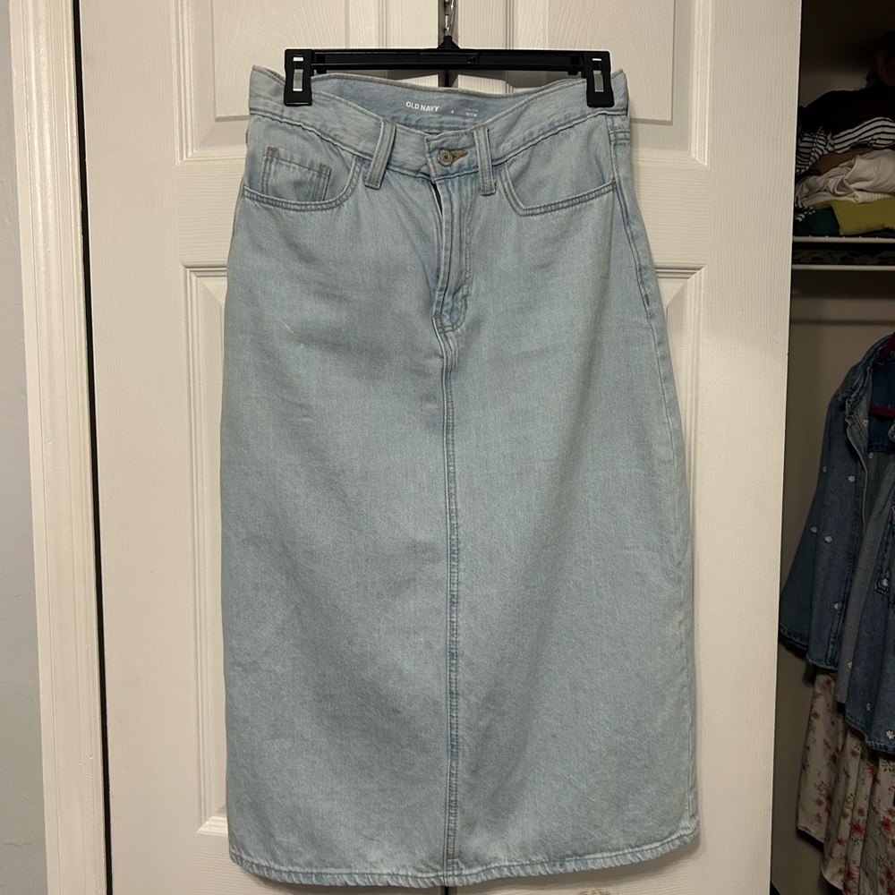 Old Navy Light Blue Denim Skirt